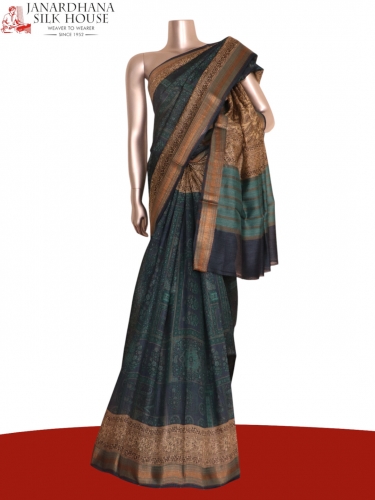 Pure Floral Tussar Silk Saree